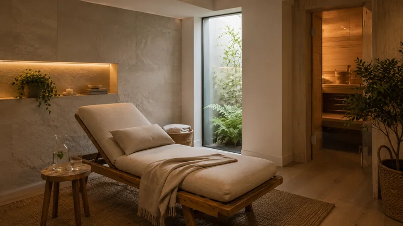 Ruheliege im Wellnessbereich gleich neben der Sauna