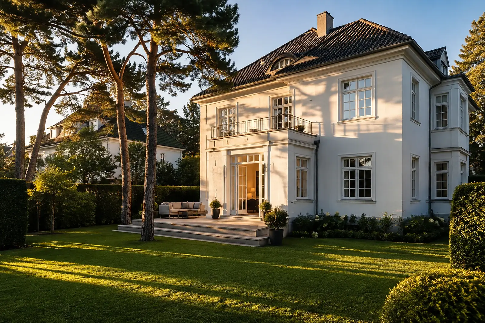 Badsanierung Ziebigk: Gartenseite einer Villa